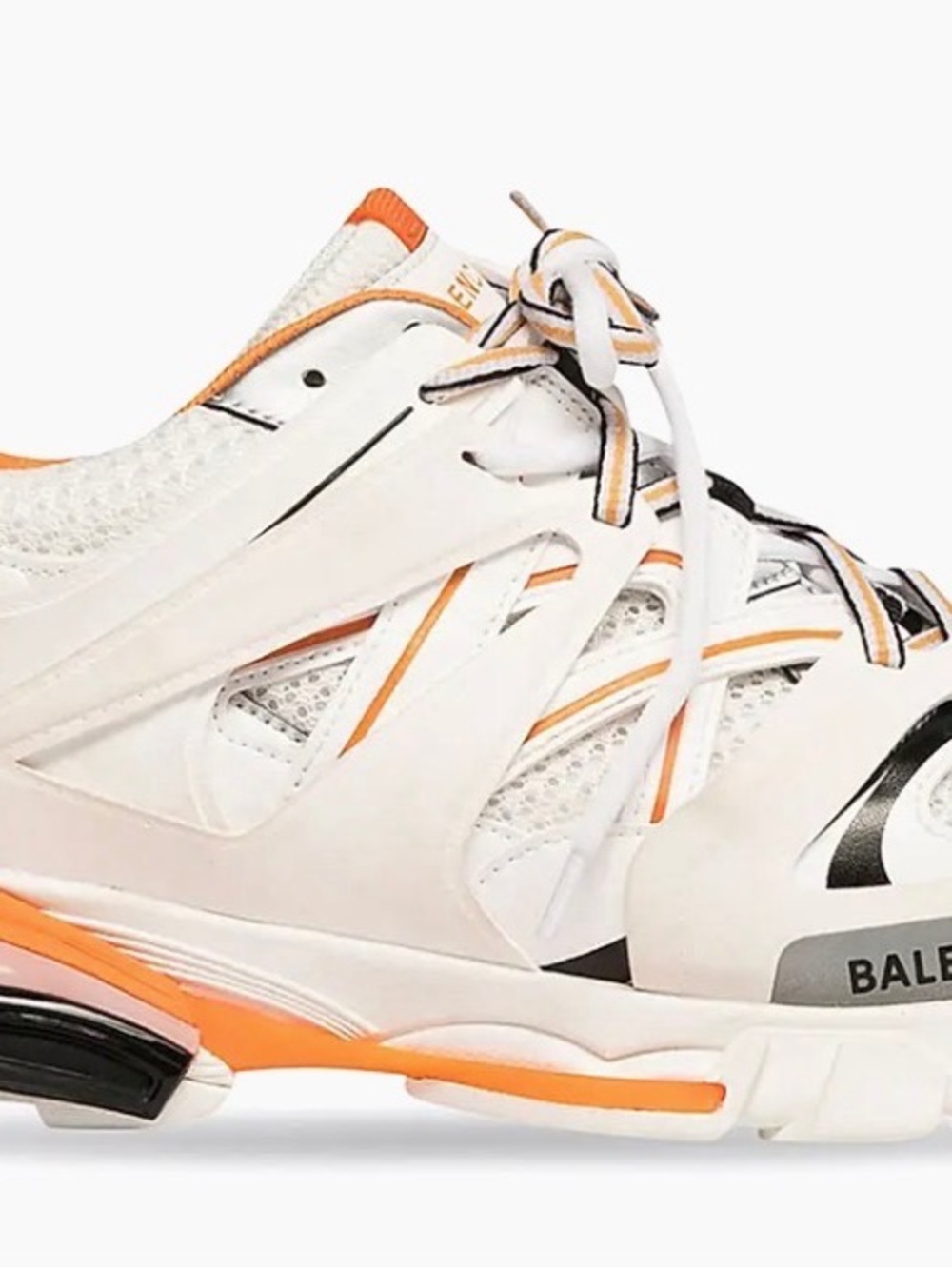 Balenciaga Men's Chunky Sneakers - White & Orange - Picture 5 of 9